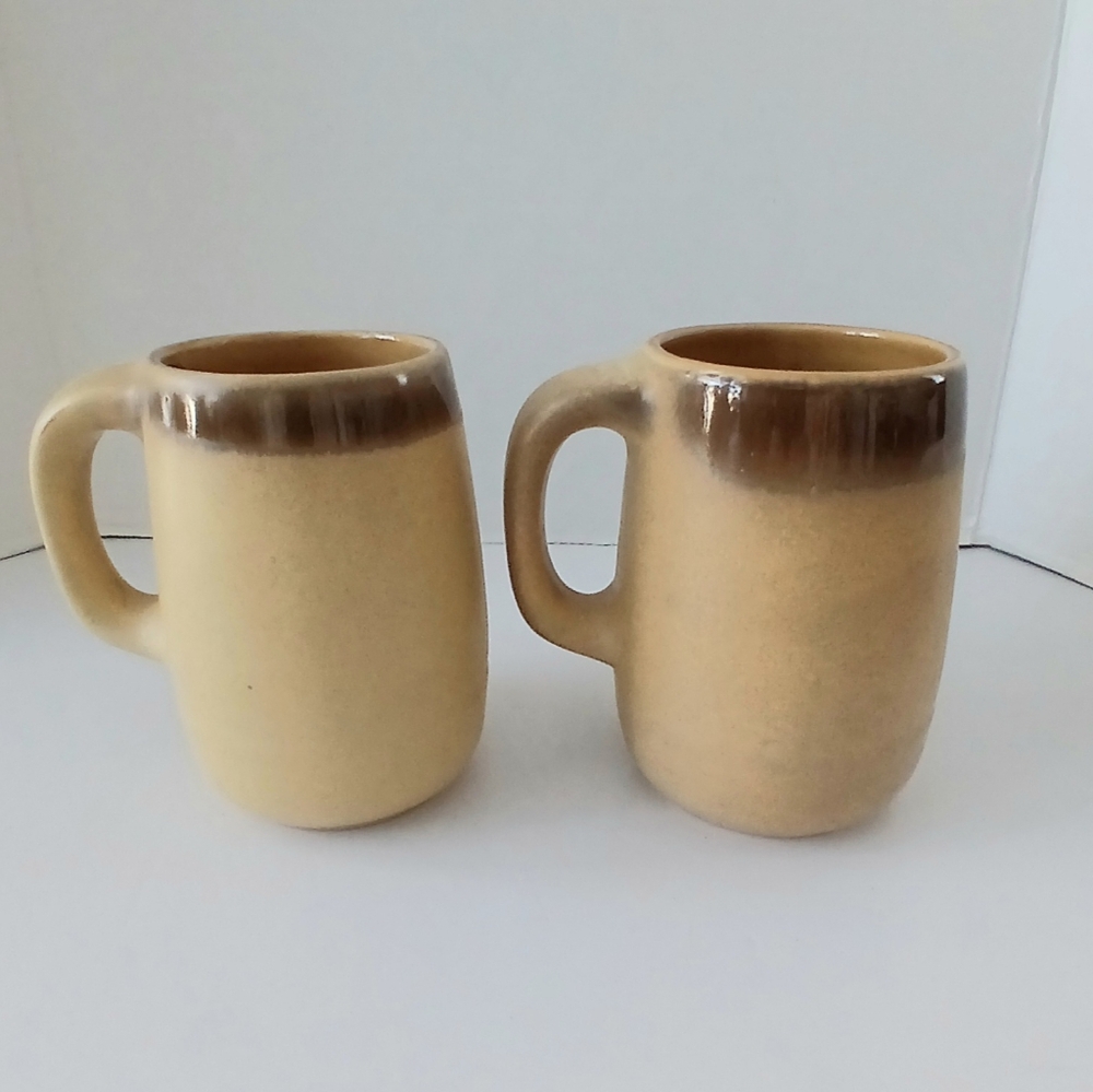 Vtg Beauceware Big Ceramic Mugs Set Of 2
